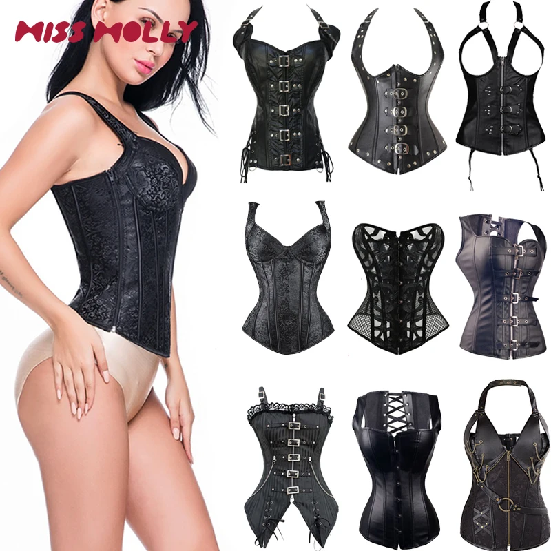 

Miss Moly Steampunk Corset Gothic Bustier Boned Overbust Dress Underbust burlesque Top Plus Size 6Xl Tummy Slimming Clothes