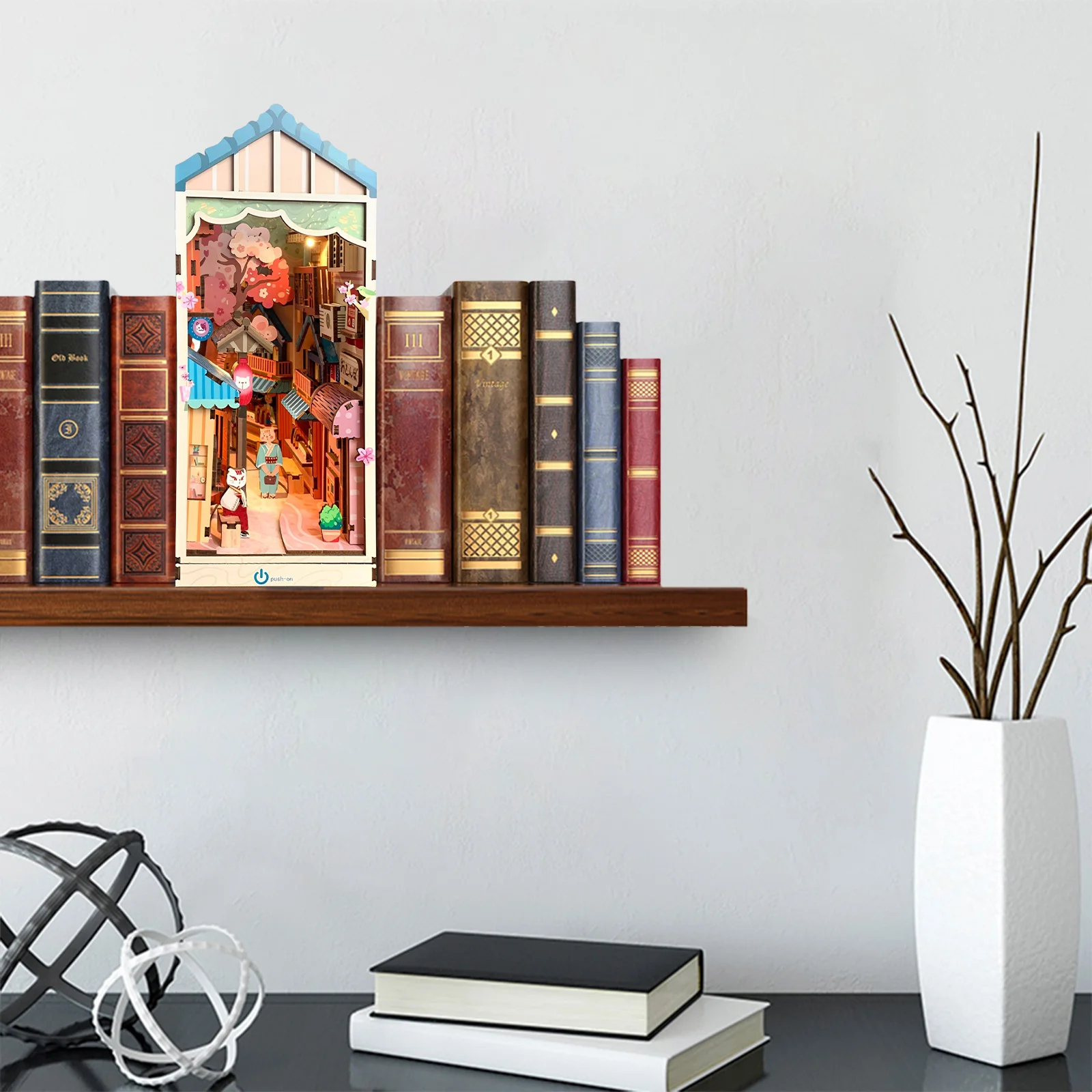 DIY Book Nook Kit 3D Wooden Puzzle Bookshelf Insert Decor with LED Light DIY Miniature Dollhouse Model Kit Creative Educational
DIY Book Nook Kit 3D Wooden Puzzle Bookshelf Insert Decor with LED Light DIY Miniature Dollhouse Model Kit Creative Educational