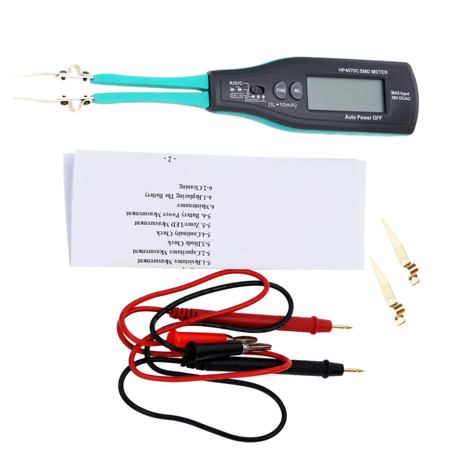 Clamp Multimeter HP4070C Smart Test Clip Meter Mini SMD Continuity Test Probe Zener Diode Test Low Battery Indication
Clamp Multimeter HP4070C Smart Test Clip Meter Mini SMD Continuity Test Probe Zener Diode Test Low Battery Indication