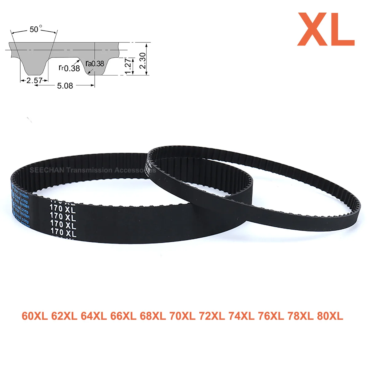 

1Pcs XL Rubber Timing Belt Width 10mm 12.7mm Closed Loop Synchronous Belt 60XL 62XL 64XL 66XL 68XL 70XL 72XL 74XL 76XL 78XL 80XL