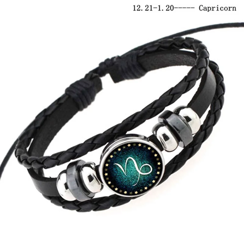 12 Constellation Bracelets Men Snap Charm Leather Bracelets Braided Horoscope Bracelets Women Girls Fashion Jewelry Gifts 12 Constellation Bracelets Men Snap Charm Leather Bracelets Braided Horoscope Bracelets Women Girls Fashion Jewelry Gifts