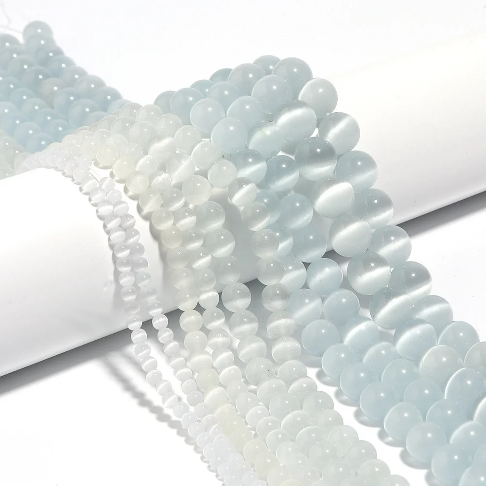 Natural White Cat Eye Stone Opal Round Spacer Loose Beads for DIY Jewelry Making Bracelet 4/6/8/10/12mm Charms Accessor
Natural White Cat Eye Stone Opal Round Spacer Loose Beads for DIY Jewelry Making Bracelet 4/6/8/10/12mm Charms Accessor