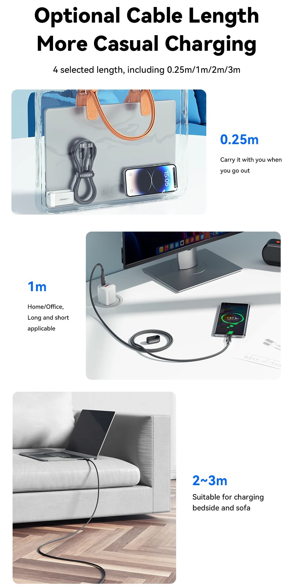 Essager Type C to Type C Cable 100W PD Fast Charging USB C to USB C Charger Cord C to C Wire For MacBook iPad Xiaomi Realme POCO Essager Type C to Type C Cable 100W PD Fast Charging USB C to USB C Charger Cord C to C Wire For MacBook iPad Xiaomi Realme POCO