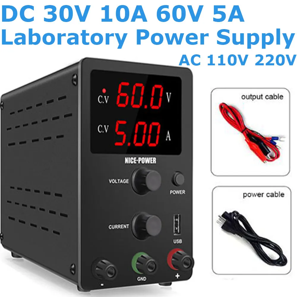 

DC Laboratory 30V 10A 60V 5A AC 110V 220V 300W Regulated Adjustable Power Supply Professional Voltage Regulator Bench Source