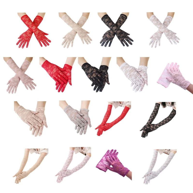 

Evening Dinner Lace Gloves Proms Gloves Long Gloves for Opera Women Lady Theme Proms Costume Party