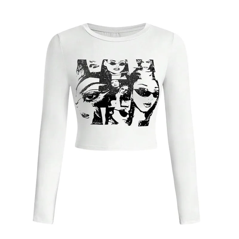 Shpmishal в европейском и американском стиле, новая футболка с круглым вырезом и длинным рукавом с принтом для женщин, новая летняя облегающая короткая футболка, Топ
Shpmishal в европейском и американском стиле, новая футболка с круглым вырезом и длинным рукавом с принтом для женщин, новая летняя облегающая короткая футболка, Топ