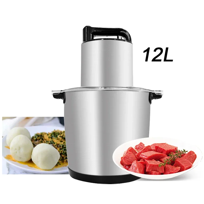 

12L Metal Fufu Machine Household Kitchen Food Mixer Vegetable Foufou Fruit Blender Mixing Tool EU UK Plug Large Capacity