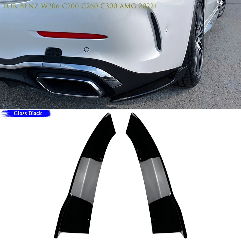 

For Benz C Class W206 C200 C260 C300 AMG 2022 2023 Car Accessories Rear Bumper Diffuser Side Splitters Spoiler Lip Cover Sticker