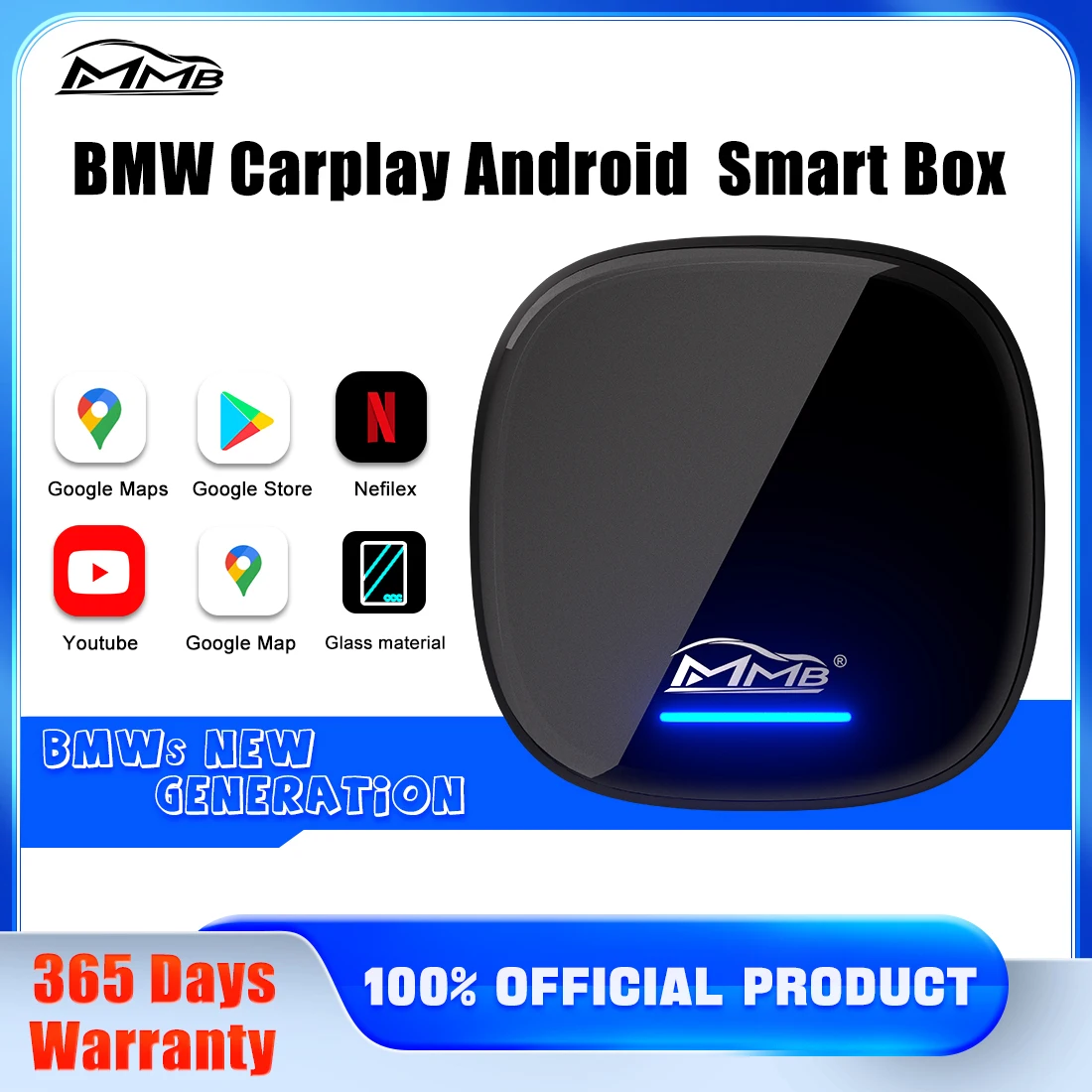 

MMB CarPlay Ai Box Android 10.0 OS Netflix&Youtube Built-in GPS 4G LTE Dual Bluetooth SIM For BMW ID6 ID7 ID8 Multimedia Player