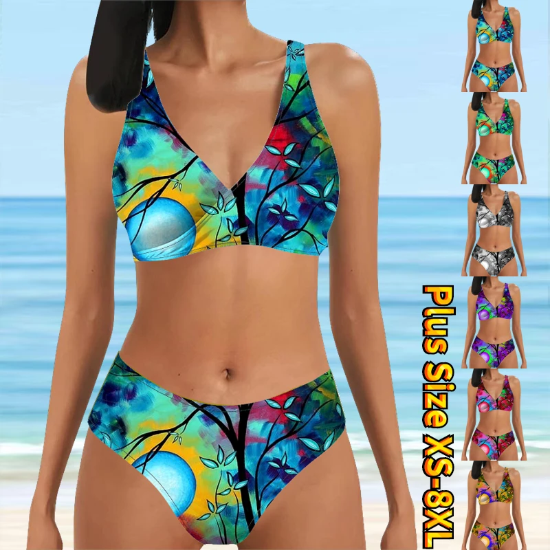 Women New Design Printing Swimwear Two Piece Set Swimming Suit Women High Waist Bathing Suit Bath Suit Loose Bikini Swimsuits
Women New Design Printing Swimwear Two Piece Set Swimming Suit Women High Waist Bathing Suit Bath Suit Loose Bikini Swimsuits