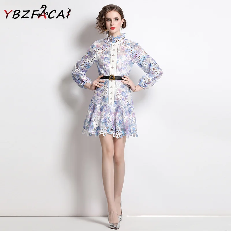 Short Lace Dress Women 2023 Spring Summer Fresh Sweet Print Hollow Bubble Long Sleeve Ruffle Dress Single Breasted A-line Dress
Short Lace Dress Women 2023 Spring Summer Fresh Sweet Print Hollow Bubble Long Sleeve Ruffle Dress Single Breasted A-line Dress