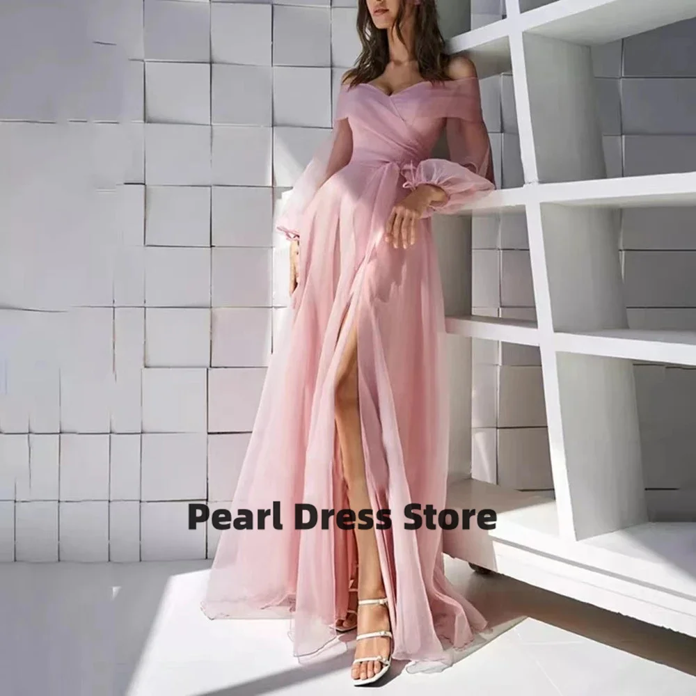 Elegant Grey Pink Tulle A-line Prom Dress Sexy Evening Dress Side Split Sweetheart Off Shoulder Sleeveless Floor Length Dress
Elegant Grey Pink Tulle A-line Prom Dress Sexy Evening Dress Side Split Sweetheart Off Shoulder Sleeveless Floor Length Dress