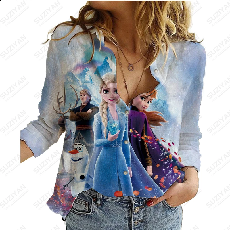 Summer loose fitting long sleeved top 2023 Ice and Snow Qiyuan Chiffon casual shirt top pullover Disney printed elegant cardigan
Summer loose fitting long sleeved top 2023 Ice and Snow Qiyuan Chiffon casual shirt top pullover Disney printed elegant cardigan
