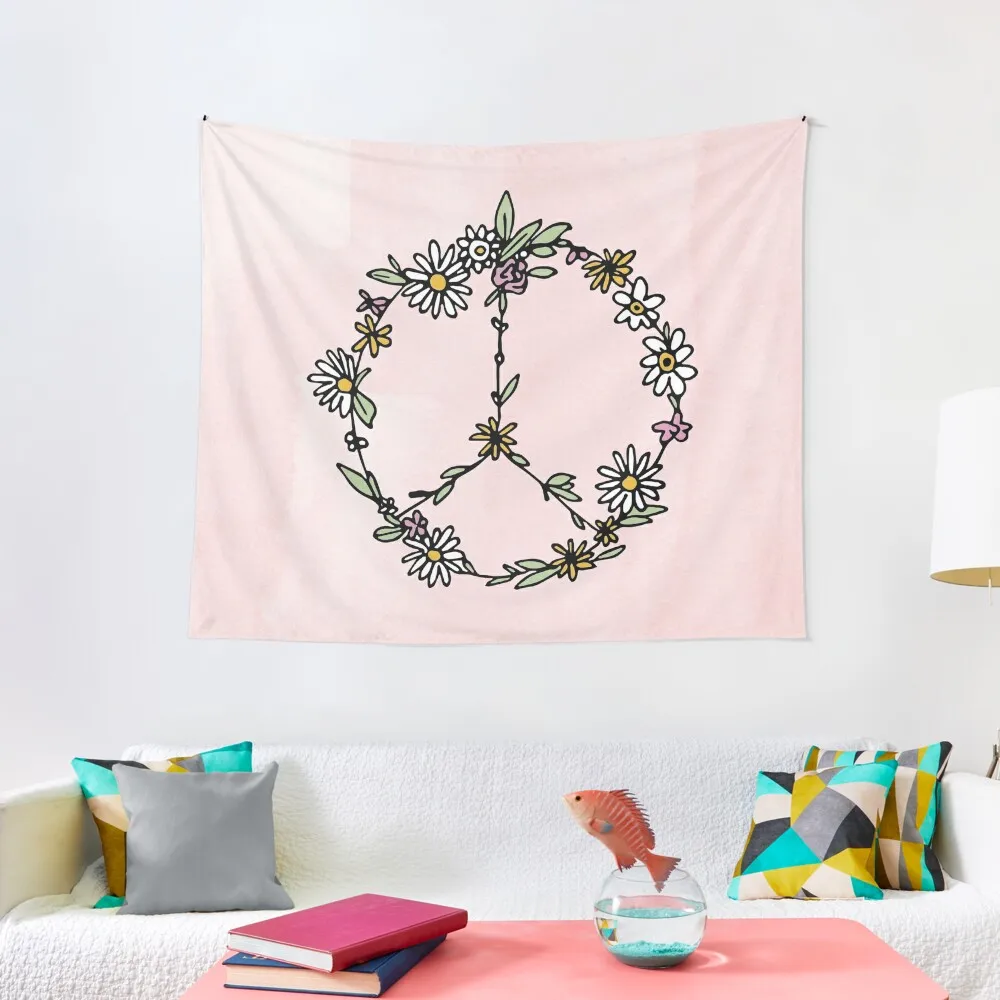 

Watercolor Peace Sign Tapestry Room Decoration Korean Style Cute Room Things Wall Decoration Items Tapete For The Wall Tapestry