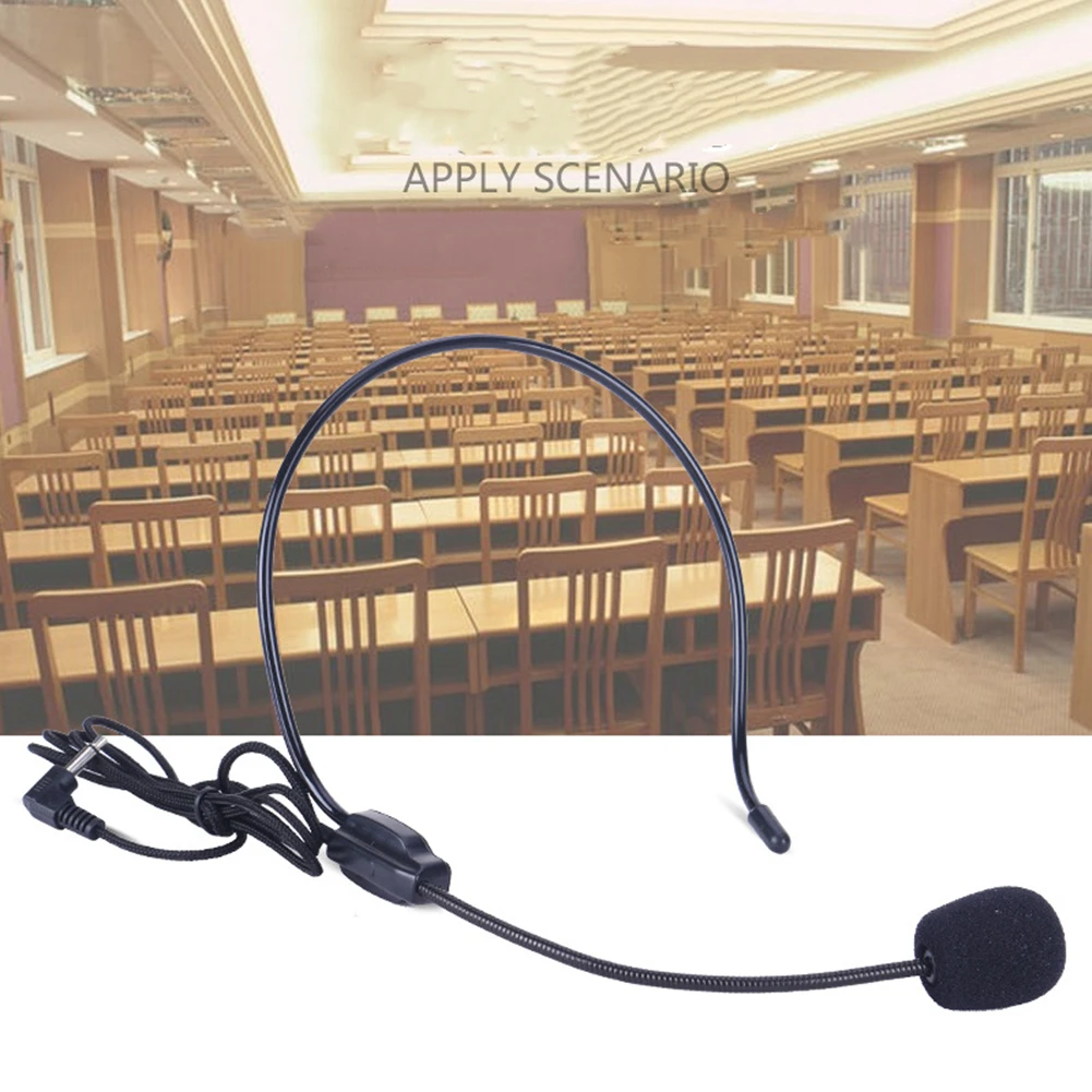 

3.5mm Head-mounted Wired Microphone Set For Amplifier Voice Headset Mini Mic Speaker Teaching Tour Guide Meeting Speech