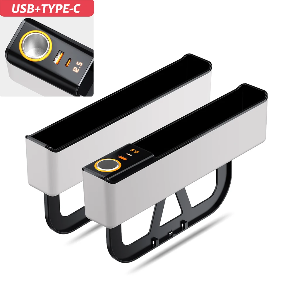 Universal Car Seat Gap Filler Storage Box with Dual USB Ports Type-C Fast Charging 2 In 1 Car Seat Gap Center Console Organizer
Universal Car Seat Gap Filler Storage Box with Dual USB Ports Type-C Fast Charging 2 In 1 Car Seat Gap Center Console Organizer
