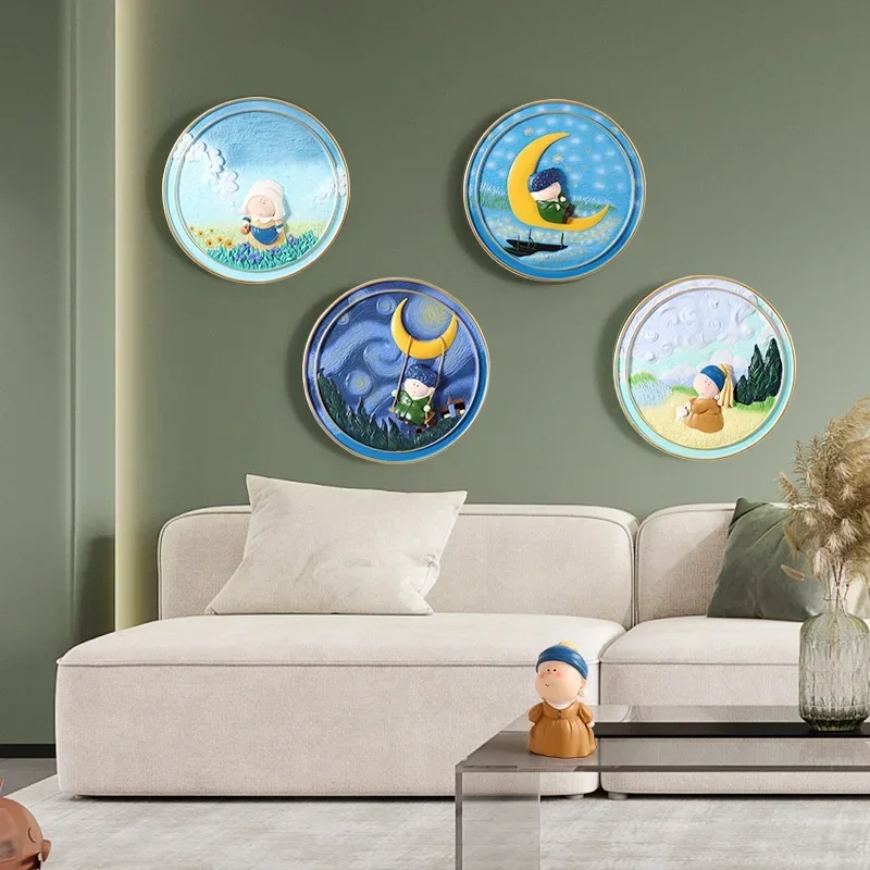 

Милый фон с изображением полумесяца на стену для дивана, телевизора, драмы, подвеска на стену в прихожую, Современное украшение для гостиной