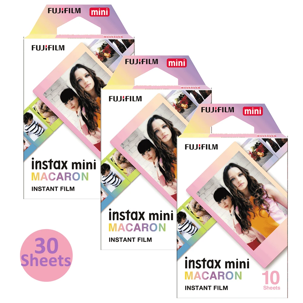 

Fujifilm Instax Mini Film Paper Macaroon Frame 30 Shots Photos For Fuji Mini 11 12 7s 8 9 25 50s 70 90 Instant Camera EVO Link