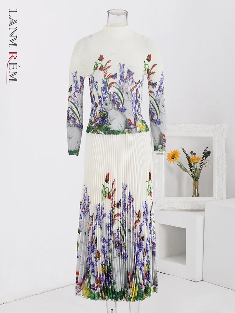 LANMREM Floral Print Pleated Fashion 2 Piece Set Women Long Sleeves T-shirt High Waist A-line Skirt 2024 Spring New 32C423
LANMREM Floral Print Pleated Fashion 2 Piece Set Women Long Sleeves T-shirt High Waist A-line Skirt 2024 Spring New 32C423