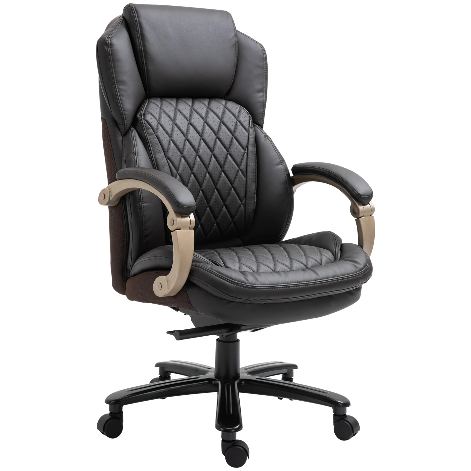 

Big and Tall Executive Office Chair with Wide Seat, Computer Desk Chair with High Back Diamond Stitching, Adjustable Height & Sw