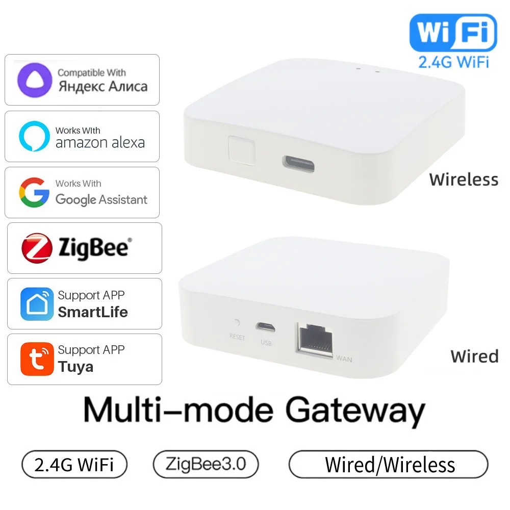 

Tuya WIFI Zigbee Bluetooth Mesh Hub Gateway Wireless Remote Control Support Apple Homekit Alexa Google Voice Assistant Gateway