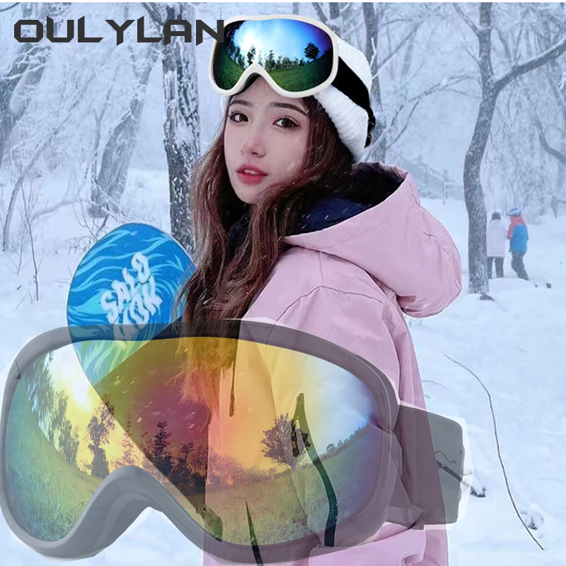 

Oulylan Ski Goggles Double Layers Anti-fog UV400 Snowboard Snow Goggles Snowmobile Glasses Eyewear Outdoor Sport Skiing Googles