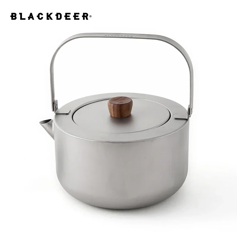 

BLACK-DEER Ultralight Titanium Kettle 1200ml, Foldable Handle Kettle Tea For Outdoor Camping Hiking & Backpacking 209g