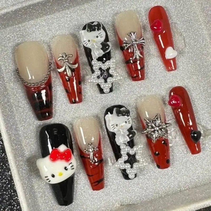 Y2K Sanrios мультяшный Маникюр Hello Kitty Kawaii Kt Изысканные Ручной работы наклейки для ногтей съемные Аниме Девушки студенческий подарок 
Y2K Sanrios мультяшный Маникюр Hello Kitty Kawaii Kt Изысканные Ручной работы наклейки для ногтей съемные Аниме Девушки студенческий подарок