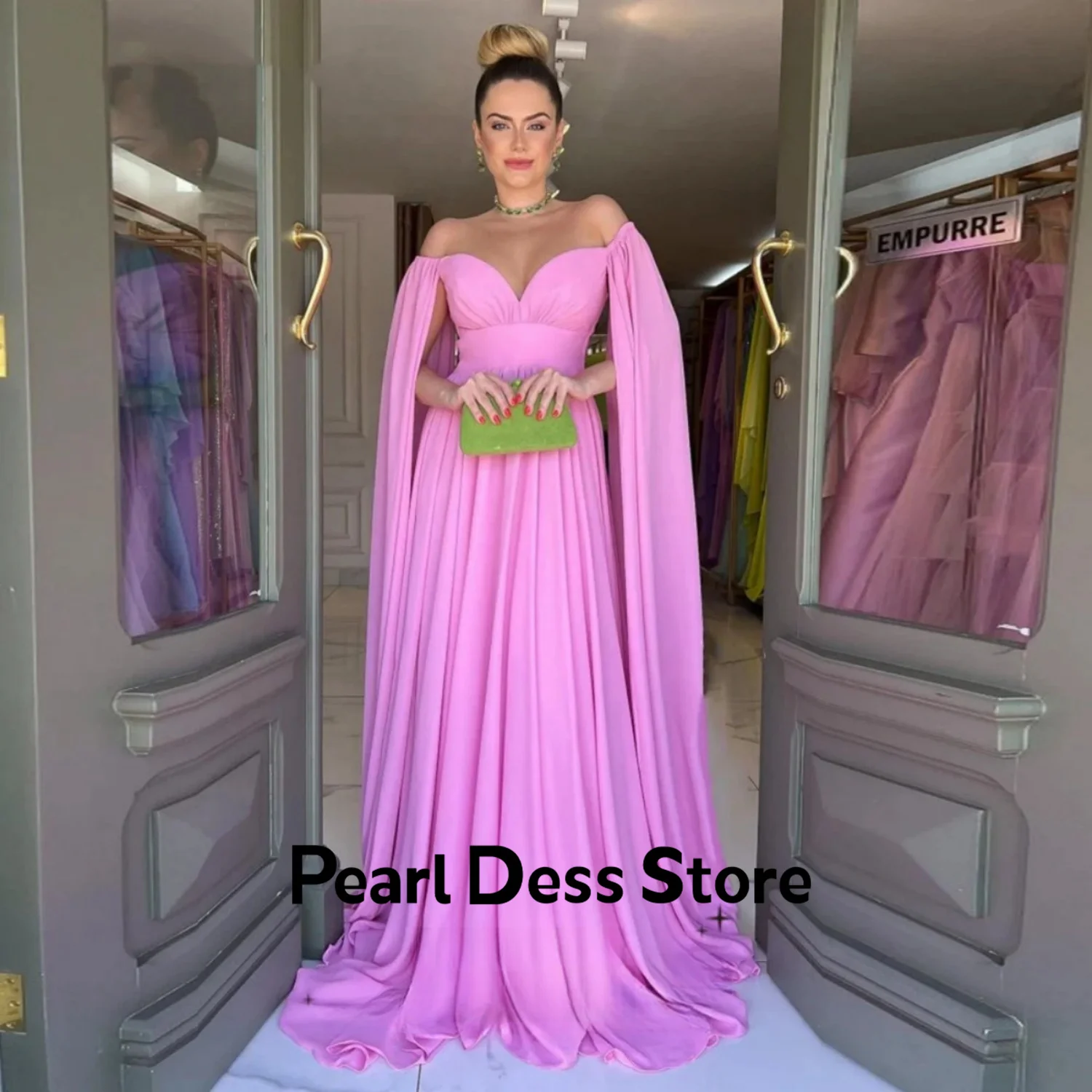 2024 V-neck Long sleeved Chiffon Evening Dress Cloak Women's Ball Party Dress
2024 V-neck Long sleeved Chiffon Evening Dress Cloak Women's Ball Party Dress
