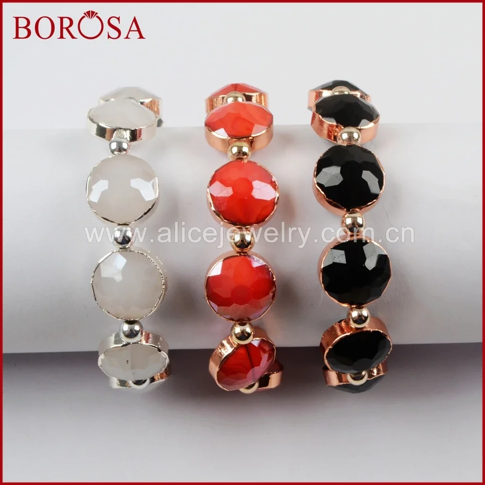 BOROSA 3 шт. круглые многофункциональные граненые камни женские браслеты серебряный и розовый золотой цвет черный агат
BOROSA 3 шт. круглые многофункциональные граненые камни женские браслеты серебряный и розовый золотой цвет черный агат