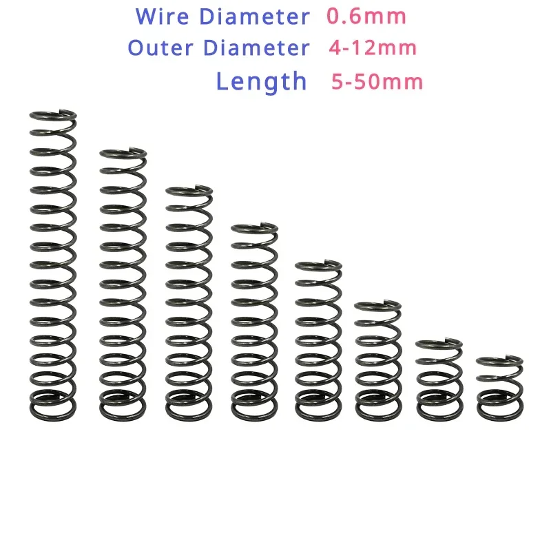5 шт., пружинный стальной компрессионный пружинный провод, Диаметр 0,6 мм, внешний диаметр 4-12 мм, Длина 5-50 мм
5 шт., пружинный стальной компрессионный пружинный провод, Диаметр 0,6 мм, внешний диаметр 4-12 мм, Длина 5-50 мм