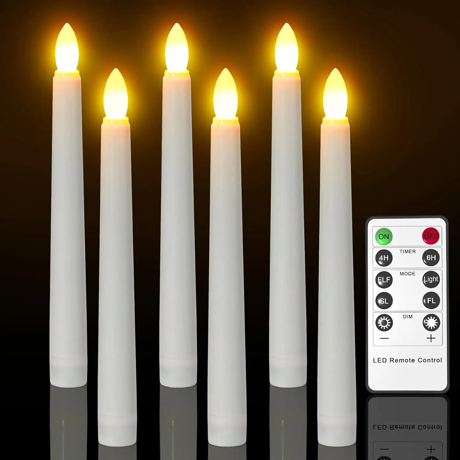 

8" Remote controlled LED Taper Battery Operated Candle Stick Light w/Timer Wedding Christmas Home Bar party table Ambient Lights