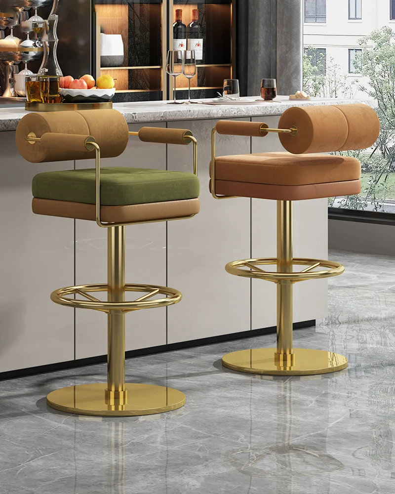 Роскошный спинка из нержавеющей стали, барный стул, итальянское кафе, барный стул, скандинавский стол, вращающийся высокий стул 
Роскошный спинка из нержавеющей стали, барный стул, итальянское кафе, барный стул, скандинавский стол, вращающийся высокий стул
