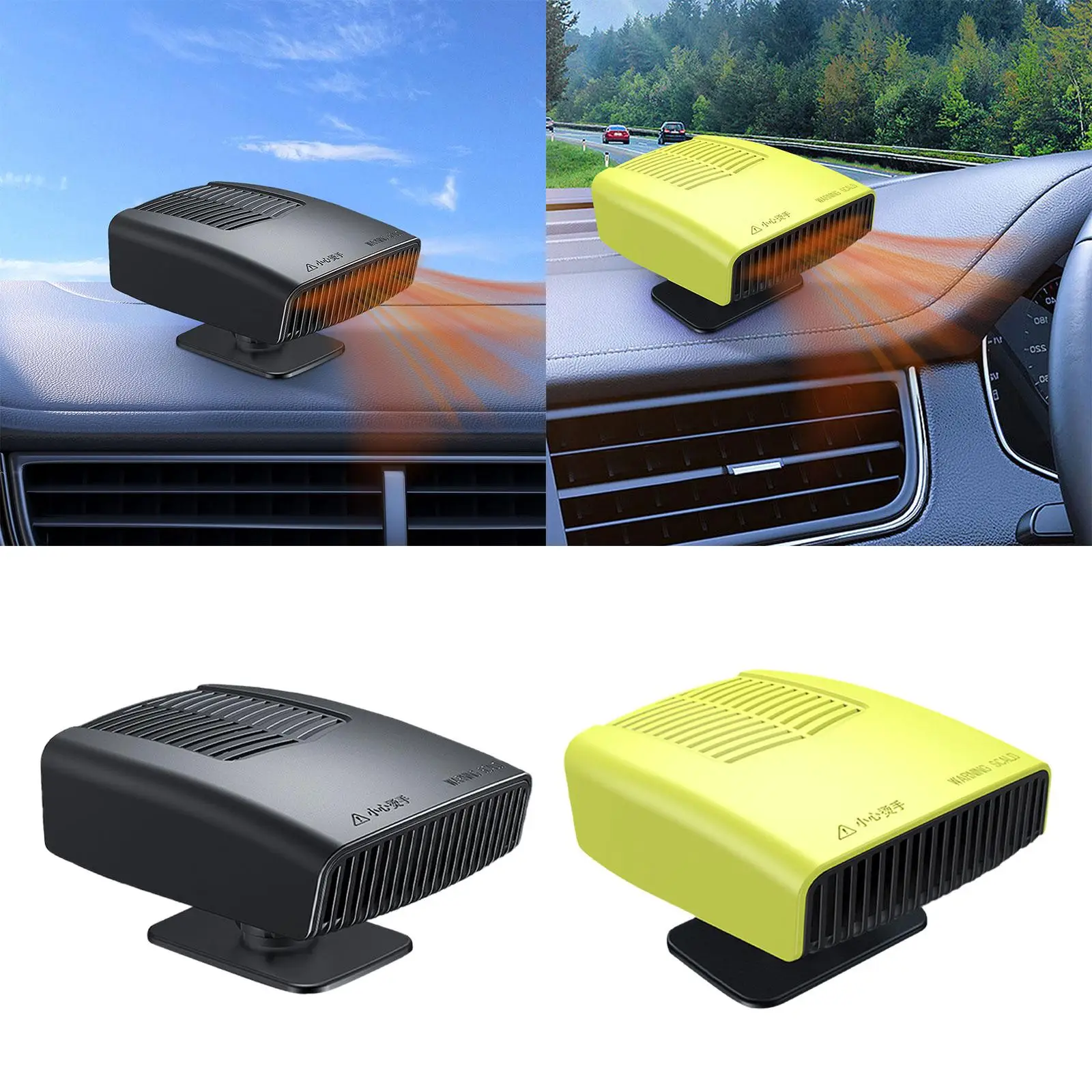 

12V 150W Portable Car Heater Fan Windscreen Defogger 13.8x9.5x5.4cm for Automotive in Winter
