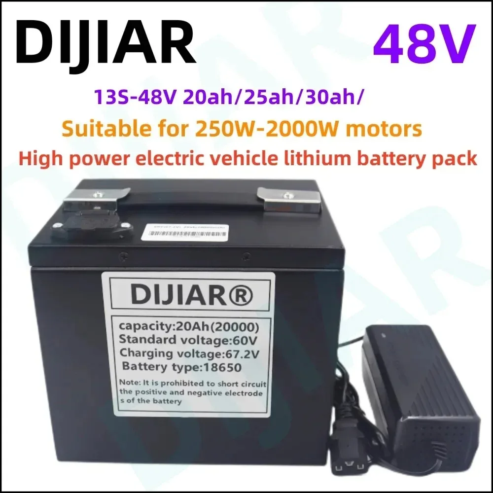 Full Capacity 48V 20Ah, 25Ah, 30Ah, 18650 Lithium Battery Combination Suitable for 250-3000W Electric Use+54.6V 2A Charge
Full Capacity 48V 20Ah, 25Ah, 30Ah, 18650 Lithium Battery Combination Suitable for 250-3000W Electric Use+54.6V 2A Charge