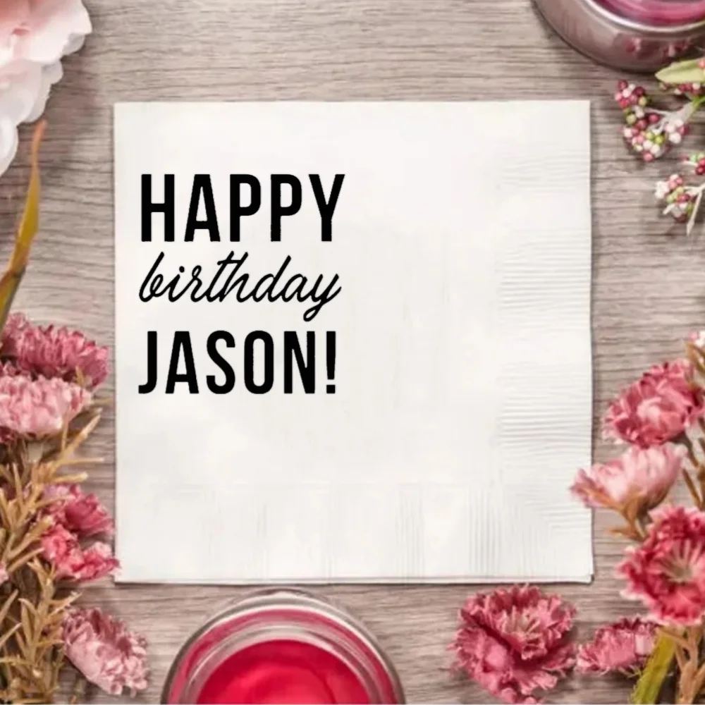 Салфетки с днем рождения, фольгированные салфетки на день рождения, Коктейльные салфетки на заказ, барные принадлежности, 50 шт.
Салфетки с днем рождения, фольгированные салфетки на день рождения, Коктейльные салфетки на заказ, барные принадлежности, 50 шт.