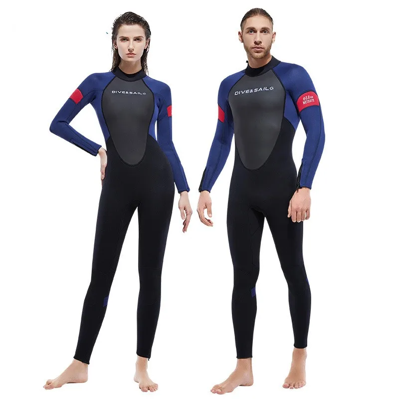 

New3MM Thermal Wetsuit Men Women DivingSuit One-piece Long Sleeve Surfwear Couple Swimwear Neoprene Rash Guard Jellyfish Clothes