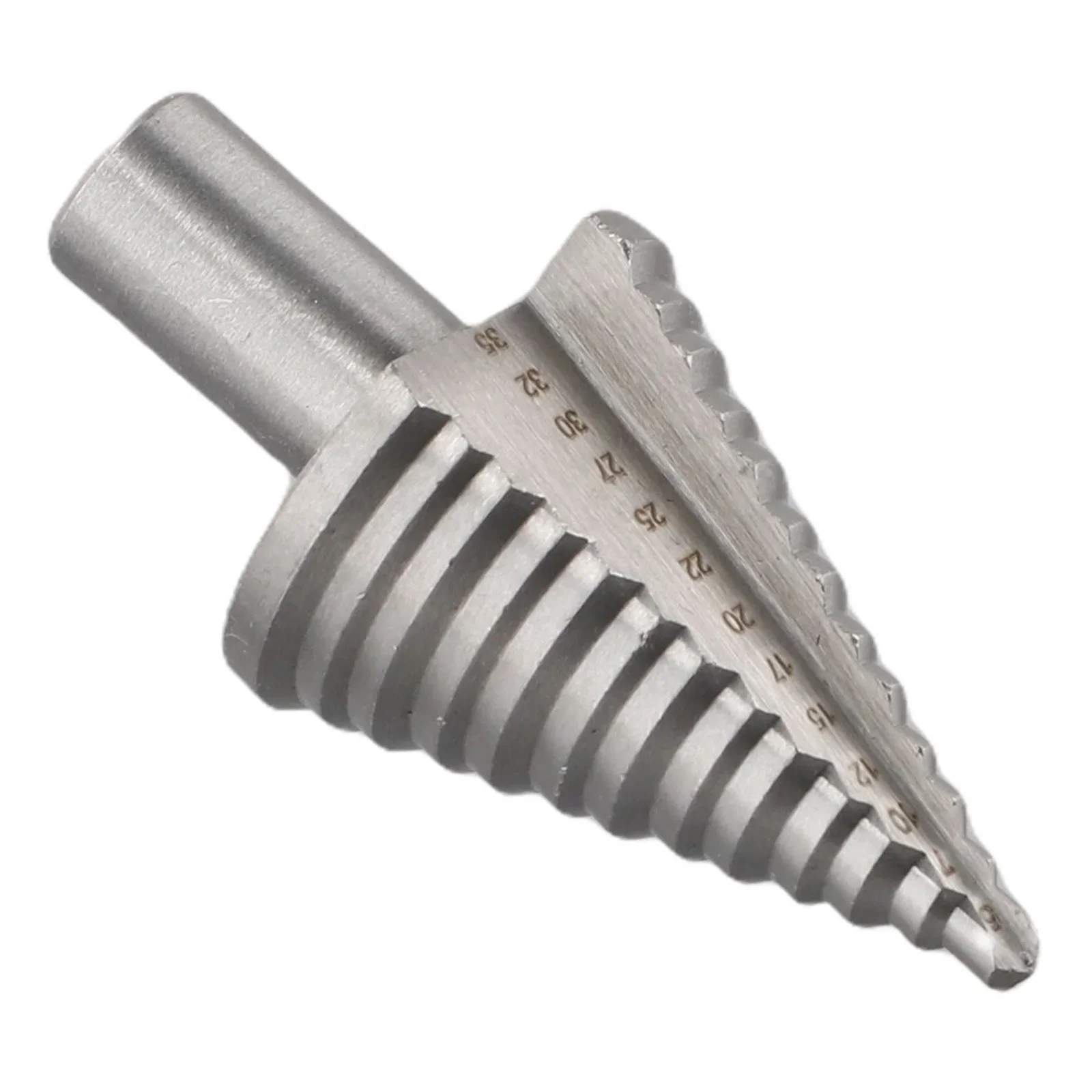 Titanium Step Drill Bit High Speed Steel Cutter 5-35mm 13 Steps Size Cone Drills Silver Widely Used To Cut Holes
Titanium Step Drill Bit High Speed Steel Cutter 5-35mm 13 Steps Size Cone Drills Silver Widely Used To Cut Holes