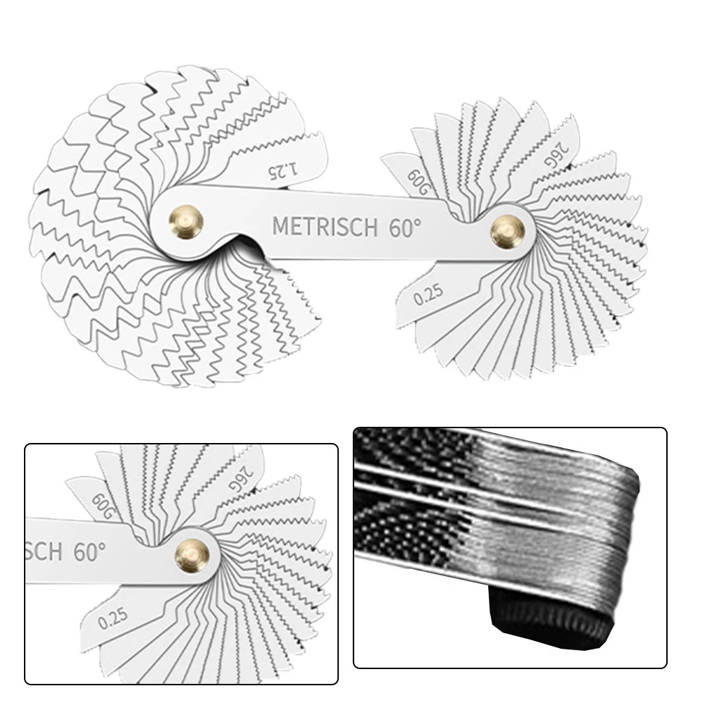55/60 Degree Metric Inch Thread Plug Gauge Gear Tooth Screw Pitch Gauges Measuring Carbon Steel Center Measurement Lathe Combina
55/60 Degree Metric Inch Thread Plug Gauge Gear Tooth Screw Pitch Gauges Measuring Carbon Steel Center Measurement Lathe Combina
