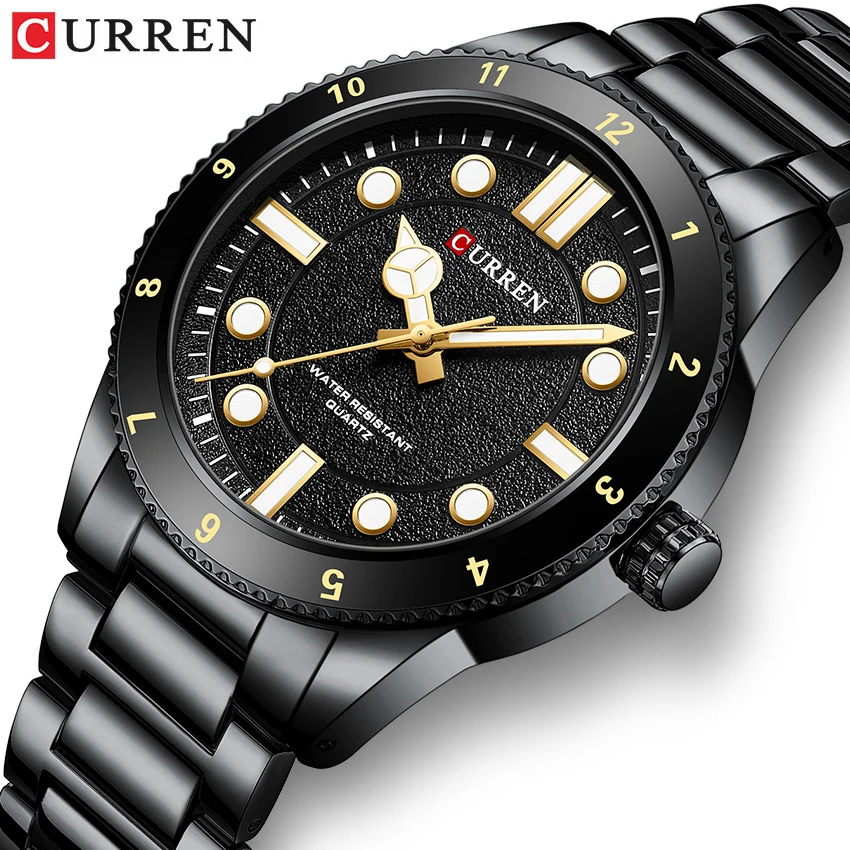 

CURREN Simple Watch for Men New Business Quartz Luminous Hands Wristwatches with Stainless Steel Bracelet