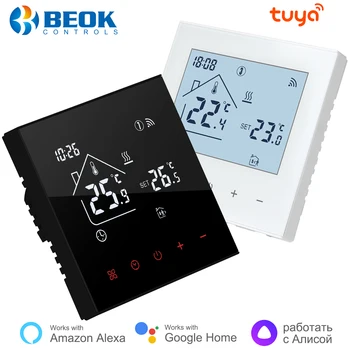 Beok-Tuya 스마트 온도 조절기, 전기 바닥 난방용 와이파이 온도 조절기, 물 가스 보일러, 알렉사 구글 홈으로 작동