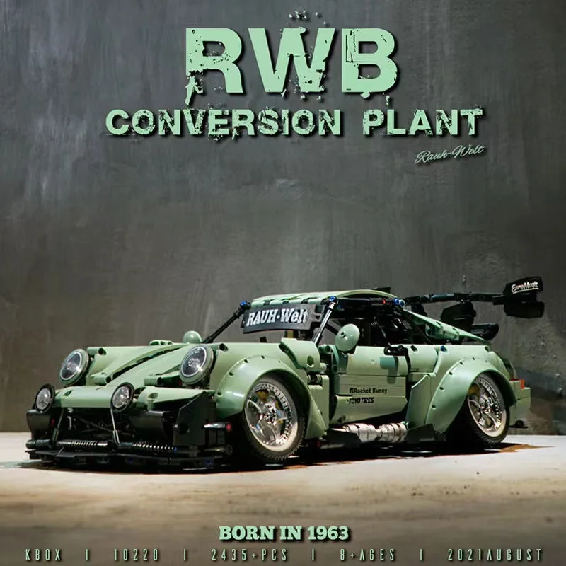 City Green Supercar 964 RWB 1:10 Model Low-Profile Wide-body Racing Car Technology Mechanical Car Building Blocks Toys Boys Gift City Green Supercar 964 RWB 1:10 Model Low-Profile Wide-body Racing Car Technology Mechanical Car Building Blocks Toys Boys Gift