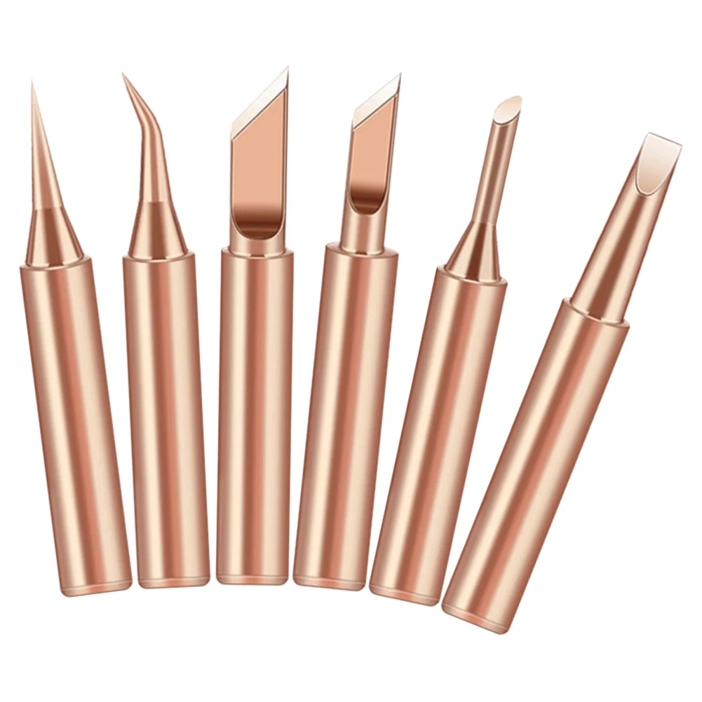 6Pcs Pure Copper Soldering Iron Tips 900M-T Welding Tips Welding Tool Lead-Free Soldering Iron Head Soldering Supplies
6Pcs Pure Copper Soldering Iron Tips 900M-T Welding Tips Welding Tool Lead-Free Soldering Iron Head Soldering Supplies