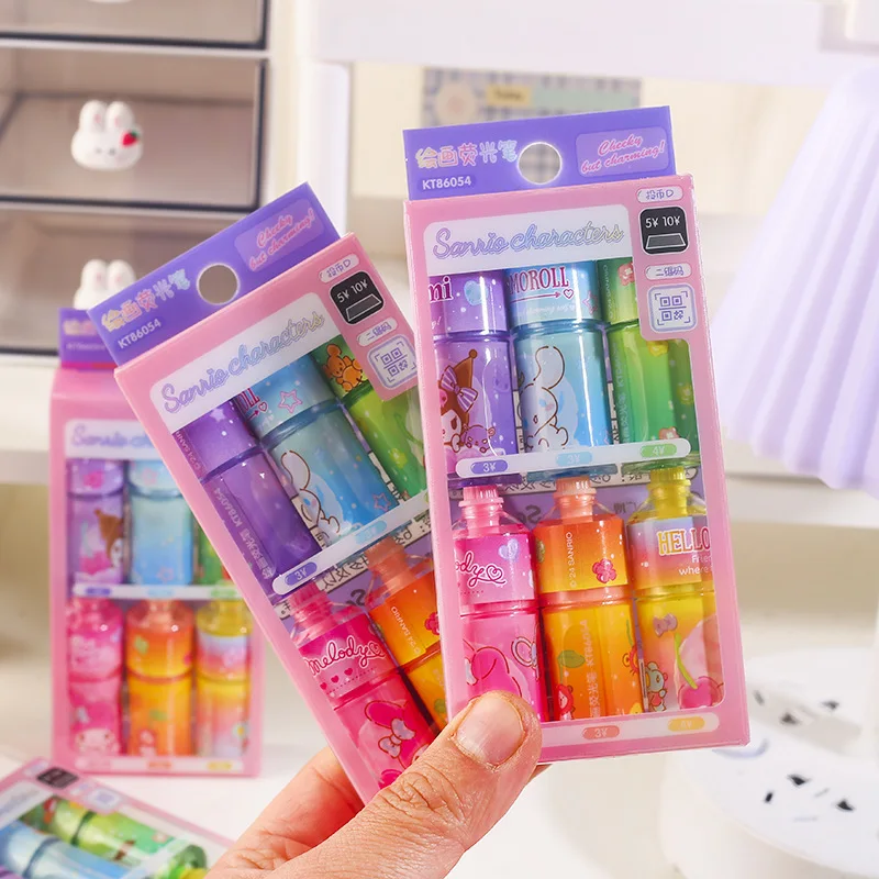 6pcs Sanrio Happy Grocery Store Painting Highlighter Animation Kuromi Melody Student Diy Colorful Account Pen Stationery Gift
6pcs Sanrio Happy Grocery Store Painting Highlighter Animation Kuromi Melody Student Diy Colorful Account Pen Stationery Gift