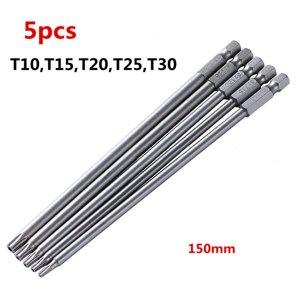 Набор насадок для отвертки Torx, 5 шт./комплект, шестигранная магнитная головка, 150 мм, сверхдлинные биты для электрической дрели T10, T15, T20, T25, T30
Набор насадок для отвертки Torx, 5 шт./комплект, шестигранная магнитная головка, 150 мм, сверхдлинные биты для электрической дрели T10, T15, T20, T25, T30