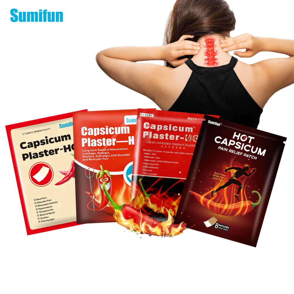 

4Type Sumifun Hot Capsicum Analgesic Patch Knee Joint Muscle Pain Relief Medical Plaster Arthritis Rheumatism Painkiller Sticker