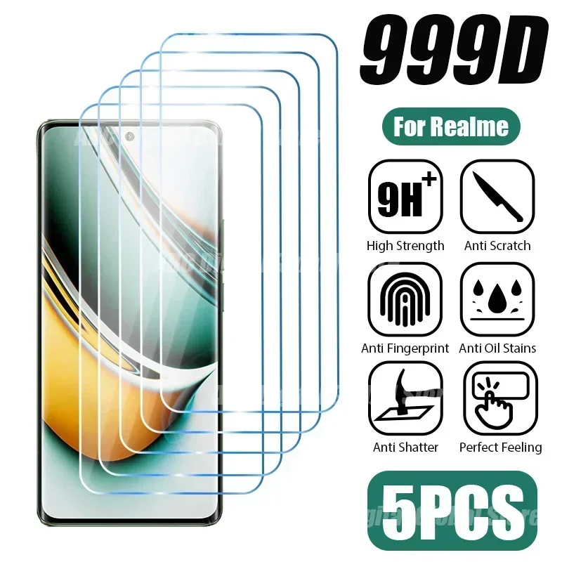 

5 шт. Защитное стекло для Realme 9 8 7 Pro Plus 8i 5 5G, Защита экрана для Realme C11 C21 X2 GT 2 Pro Neo 2 3, стекло