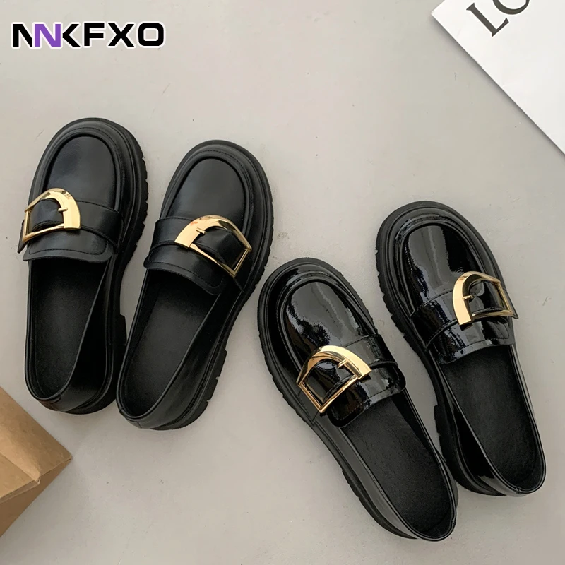Shoes Women Spring Autumn Ladies Loafers Fashion Simple Platform Shoes Metal Square Buckle Small Leather Shoes Vc4302
Shoes Women Spring Autumn Ladies Loafers Fashion Simple Platform Shoes Metal Square Buckle Small Leather Shoes Vc4302