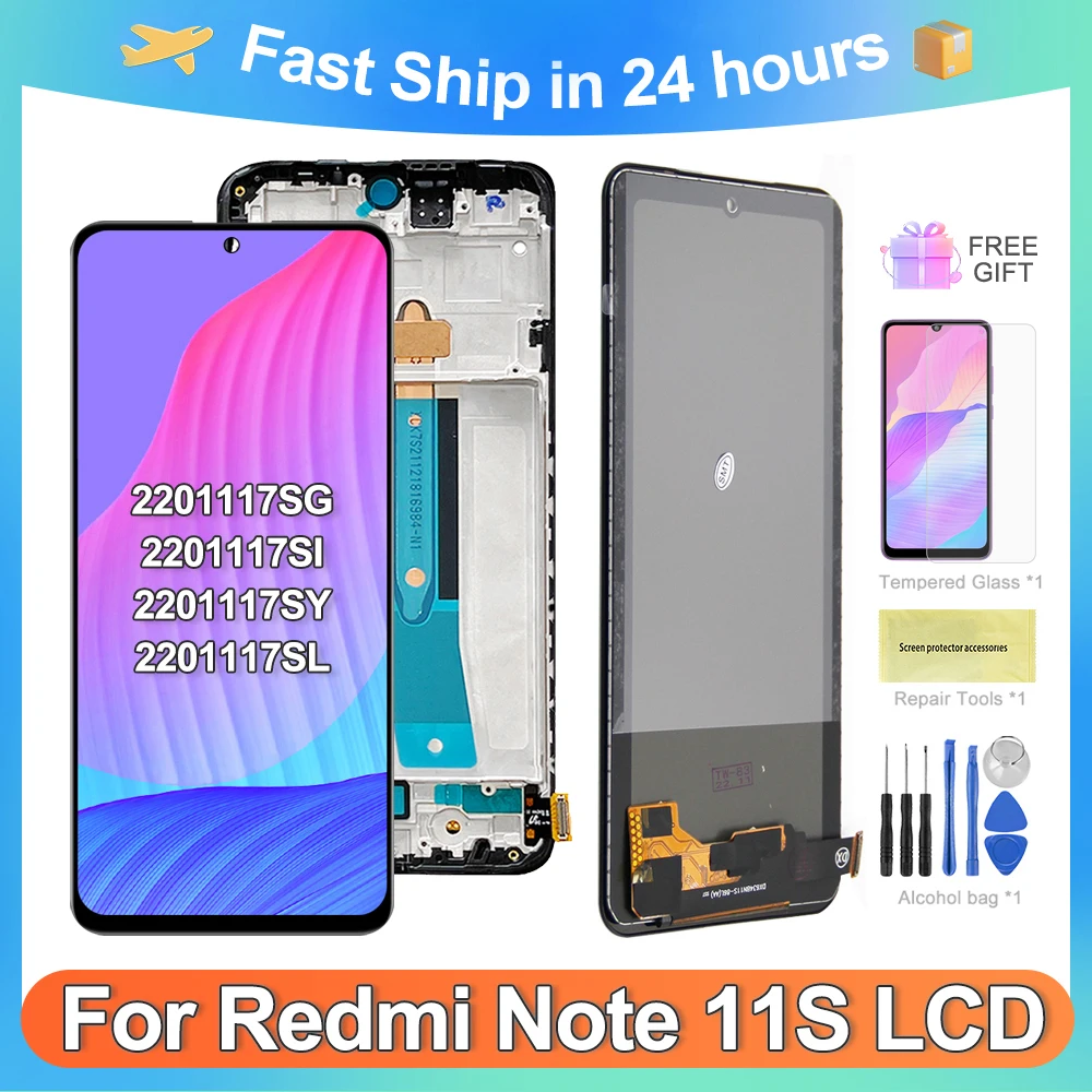 Note11S 100% Tested tft For Xiaomi Redmi Note 11S 4G LCD Display Screen Touch Digitizer Replacement For Redmi Note 11s 2201117SG
Note11S 100% Tested tft For Xiaomi Redmi Note 11S 4G LCD Display Screen Touch Digitizer Replacement For Redmi Note 11s 2201117SG