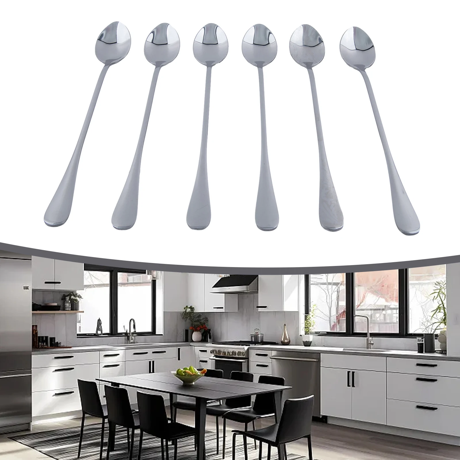 6PCS 19.5*2.8cm Household Stainless Steel Ice Tea Milkshake Coffee Multi-Purpose Spoon Flatware & Silverware
6PCS 19.5*2.8cm Household Stainless Steel Ice Tea Milkshake Coffee Multi-Purpose Spoon Flatware & Silverware